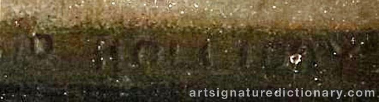 Authentic signature by Edward HOLLIDAY on  artwork