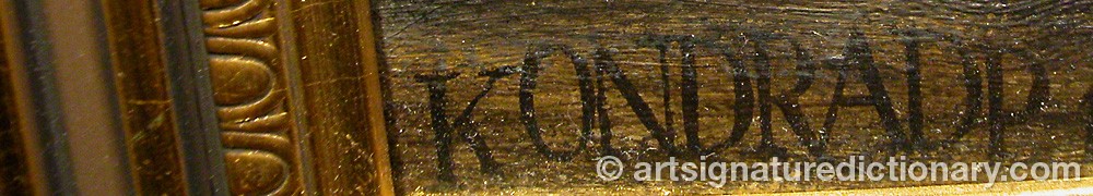 Authentic signature by Piotr KONDRAD on  artwork