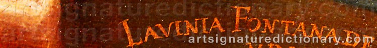 Authentic signature by Lavinia FONTANA on  artwork
