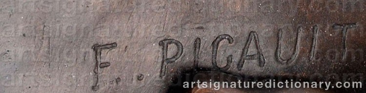 Authentic signature by Emile Louis PICAULT on artwork