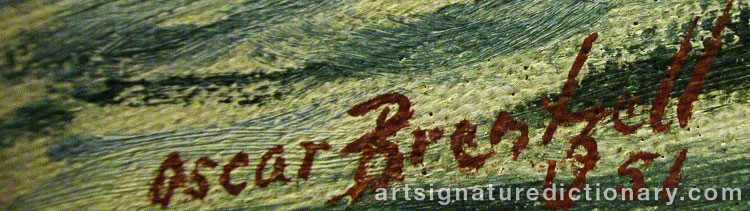 Authentic signature by Oscar BRENTZELL on  artwork