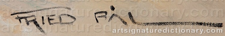 Authentic signature by Pal FRIED on Painting/Watercolour artwork