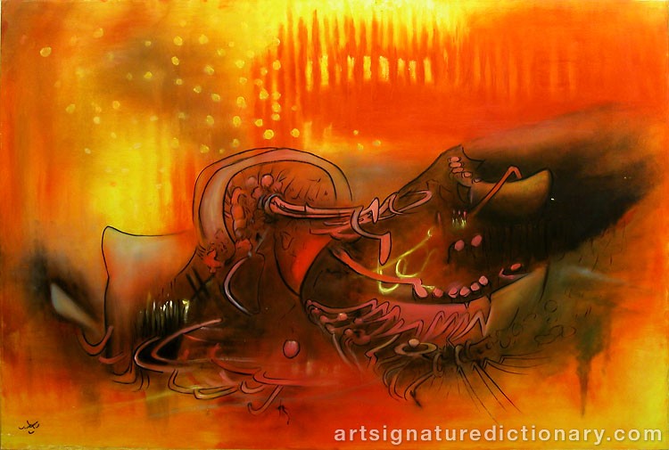 Close-up details showing Roberto MATTA signature forgery characteristics