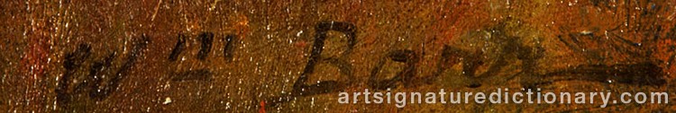 Authentic signature by William BARR on  artwork