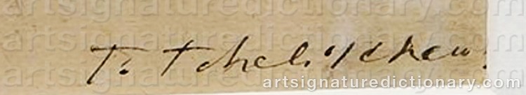 Authentic signature by Pavel Feodorovich TCHELITCHEW on Drawing/Graphic/Print artwork