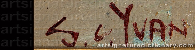 Authentic signature by SI CHEN YUAN on  artwork