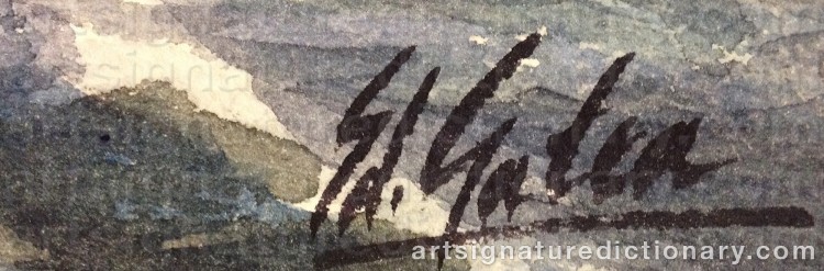 Authentic signature by Edwin GALEA on Painting/Watercolour artwork