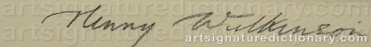 Authentic signature by Henry WILKINSON on  artwork