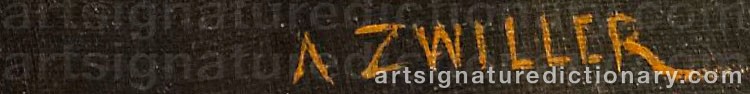 Authentic signature by Agustin ZVILLER on  artwork
