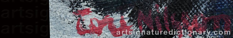 Authentic signature by Tore NILSSON on  artwork