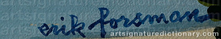 Signature by Erik FORSMAN