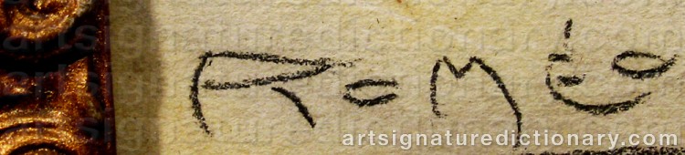 Authentic signature by Romeo DUMOULIN on  artwork