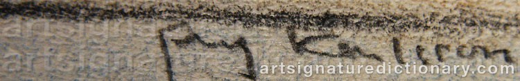 Authentic signature by Pug KARLSSON on artwork
