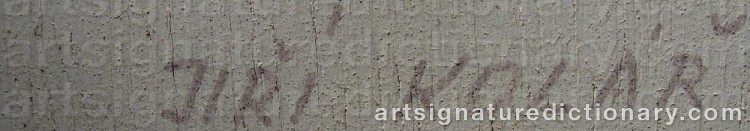 Authentic signature by Jiri KOLAR on Painting/Watercolour artwork