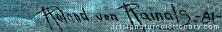 Authentic signature by Roland Von RAINALS on  artwork