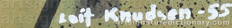 Authentic signature by Leif KNUDSEN on Painting/Watercolour artwork