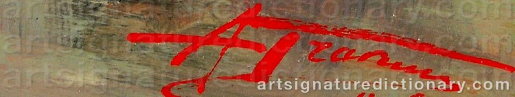 Authentic signature by Antonio GRAVINA on artwork