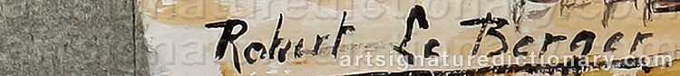 Authentic signature by Robert Le BERGER on  artwork