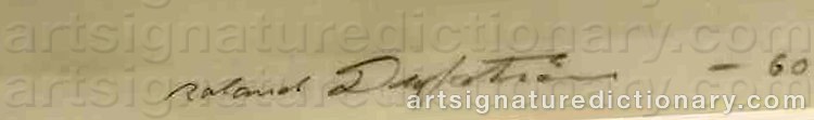Authentic signature by Roland DUFSTRÖM on  artwork
