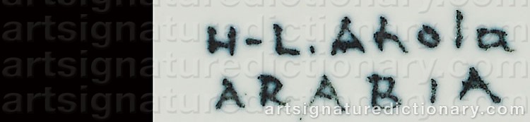Authentic signature by Hilkka-Liisa AHOLA on  artwork