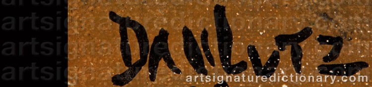 Authentic signature by Daniel Stookey ‘Dan’ LUTZ on Painting/Watercolour artwork