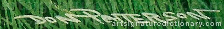 Authentic signature by Don PATTERSON on  artwork