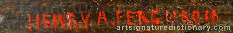 Authentic signature by Henry Augustus FERGUSON on  artwork