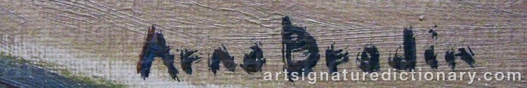 Authentic signature by Arne BRODIN on artwork
