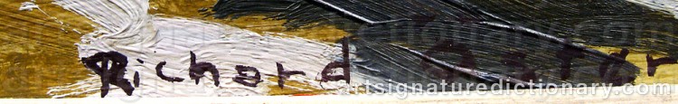 Authentic signature by Richard ÖSTER on  artwork