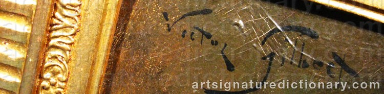 Authentic signature by Victor Gabriel GILBERT on Painting/Watercolour artwork