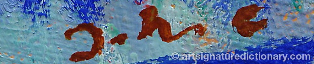 Authentic signature by Johannes CARSTENSEN on  artwork