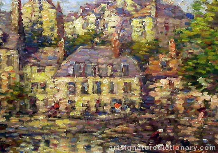 Close-up details showing Claude MONET signature forgery characteristics