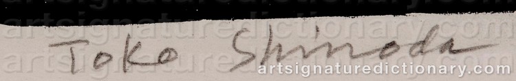 Authentic signature by Toko SHINODA on Drawing/Graphic/Print artwork