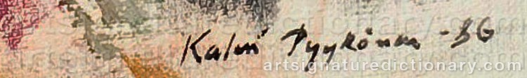 Authentic signature by Kalevi PYYKÖNEN on artwork