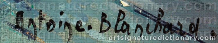 Authentic signature by Antoine BLANCHARD on Painting/Watercolour artwork