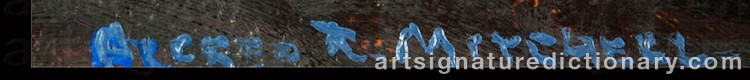 Authentic signature by Alfred Richard MITCHELL on Painting/Watercolour artwork