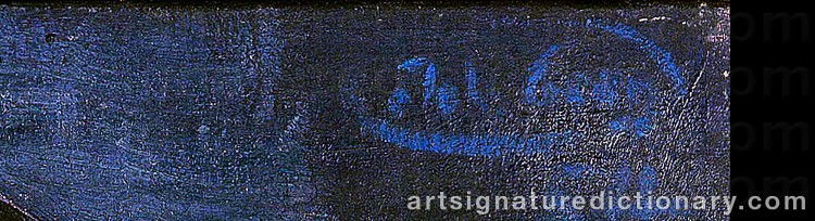 Authentic signature by Johann Georg MÜLLER on  artwork