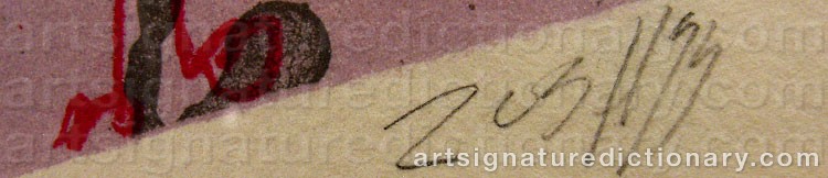 Authentic signature by Alberto Porta ZUSH on  artwork