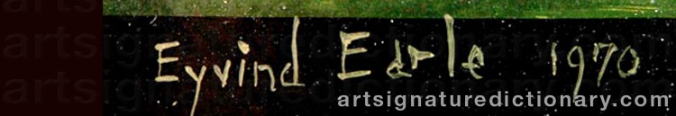 Authentic signature by Eyvind EARLE on Painting/Watercolour artwork