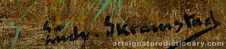 Authentic signature by Ludvig SKRAMSTAD on artwork