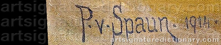 Authentic signature by Paul Von SPAUN on  artwork