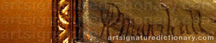 Authentic signature by Ralph MARSHALL on artwork