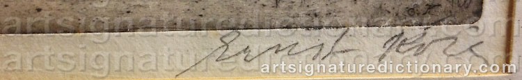 Authentic signature by Ernst KÖIE on  artwork