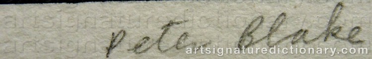 Authentic signature by Peter BLAKE on  artwork