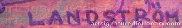 Authentic signature by Björn LANDSTRÖM on  artwork