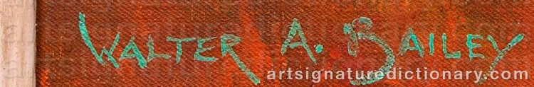 Authentic signature by Walter Alexander BAILEY on Painting/Watercolour artwork