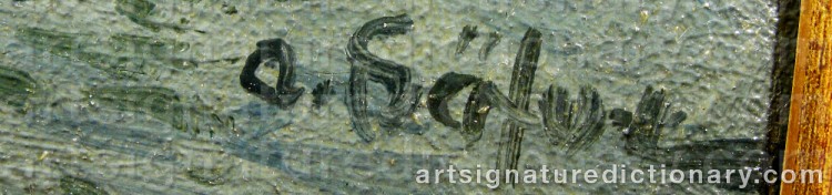 Authentic signature by Adolf SÄFVE on Painting/Watercolour artwork