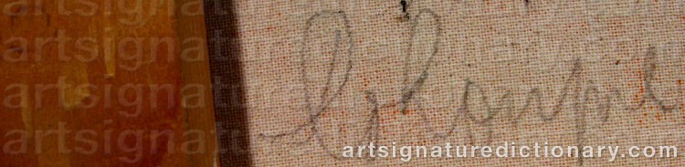 Authentic signature by Jiri Georg DOKUPIL on artwork