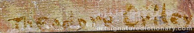 Authentic signature by Theodore Morrow CRILEY on Painting/Watercolour artwork