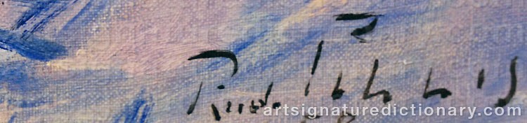 Authentic signature by Rudolfs PINNIS on  artwork
